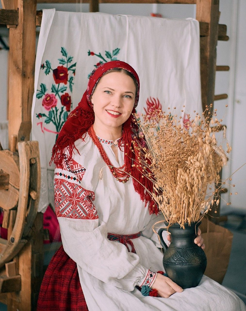 Women in Slavic costumes in Skopje