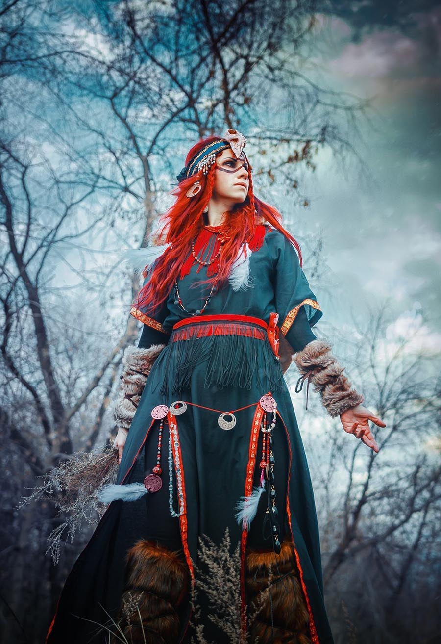 Girls in Slavic costumes underwear in Skopje