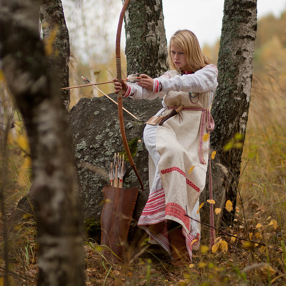 Sexy photo Girls in Slavic costumes in Skopje